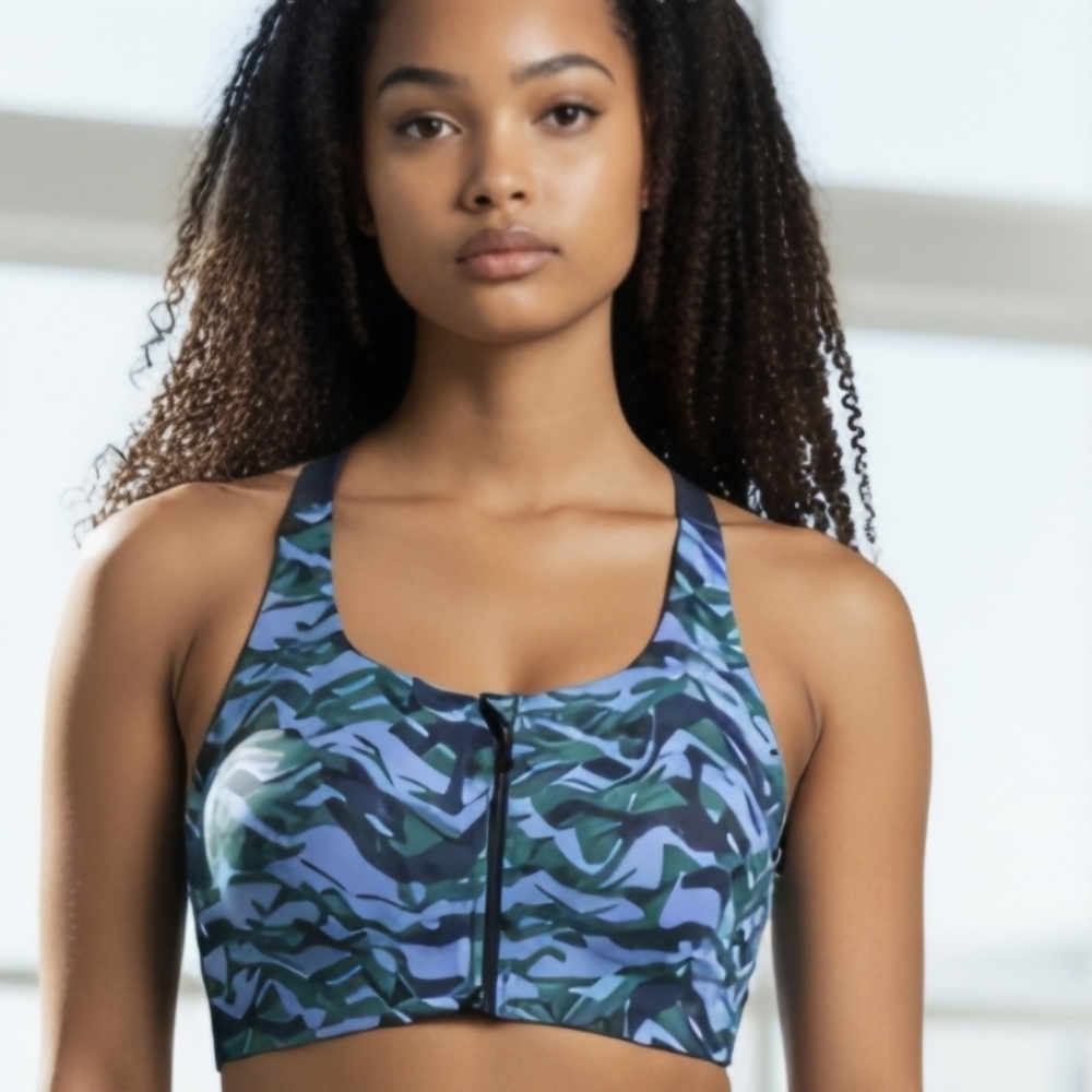 Knix Blue and Green Camouflage Sports Bra NWT (BRA11)